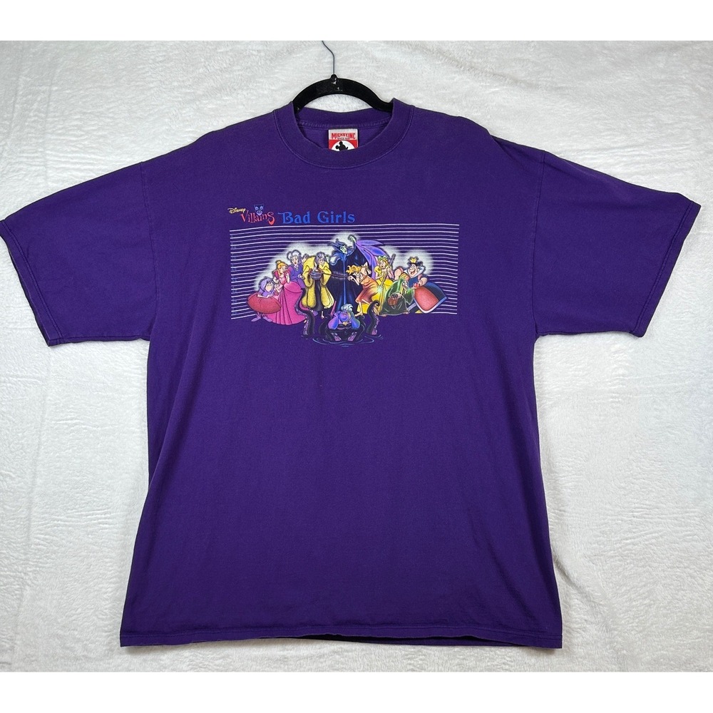 Disney Villains Vintage 90s Bad Girls T-Shirt Unisex XL Purple Graphic Tee